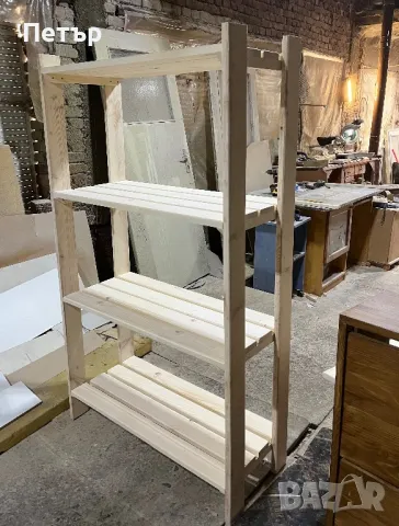 Дървен стилаж четири рафта, снимка 2 - Етажерки - 48736648