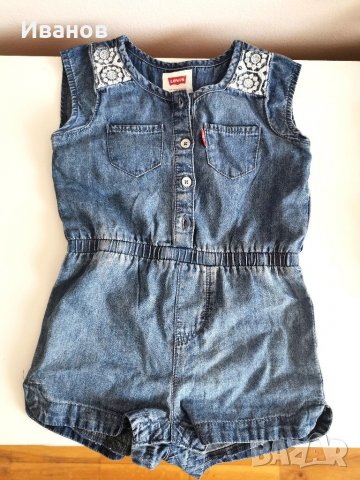 Levi's дънков гащеризон 12-18 месеца, снимка 2 - Бебешки гащеризони - 28702449