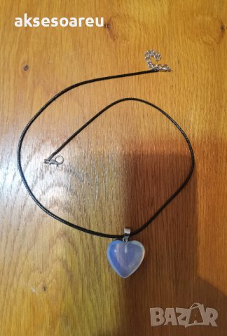 Ново колие медальон с висулка любовно сърце от красив минерал лунен камък модни бижута за подарък за, снимка 8 - Колиета, медальони, синджири - 38325406