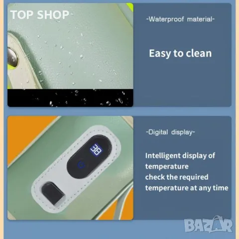 Преносим бебешки дигитален нагревател за шишета-зелен, снимка 5 - Бебефони - 48648407