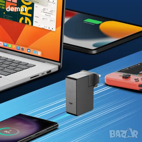 140W USB C зарядно устройство за всички USB C устройства, 1,8 м USB C към C кабел, снимка 8 - Друга електроника - 49085030