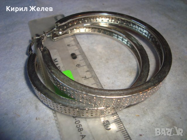 ЧИФТ СРЕБРИСТИ КЛАСИЧЕСКИ СТИЛ Тип ХАЛКИ ФЕШЪН АРТ ОБЕЦИ от НЕРЪЖДАЕМА СТОМАНА 31993, снимка 5 - Обеци - 38163297