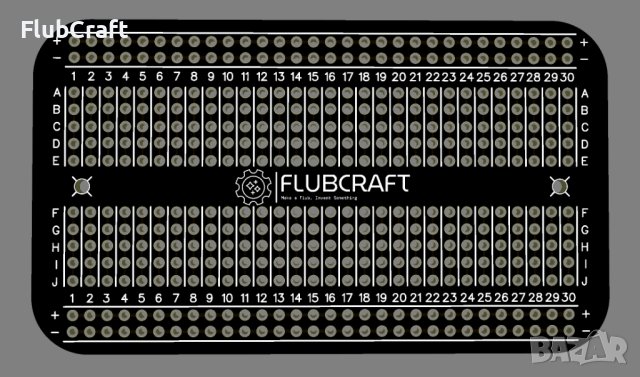 FlubCraft печатнa платкa 400 Гнезда ( PCB BreadBoard ), снимка 2 - Друга електроника - 43968454