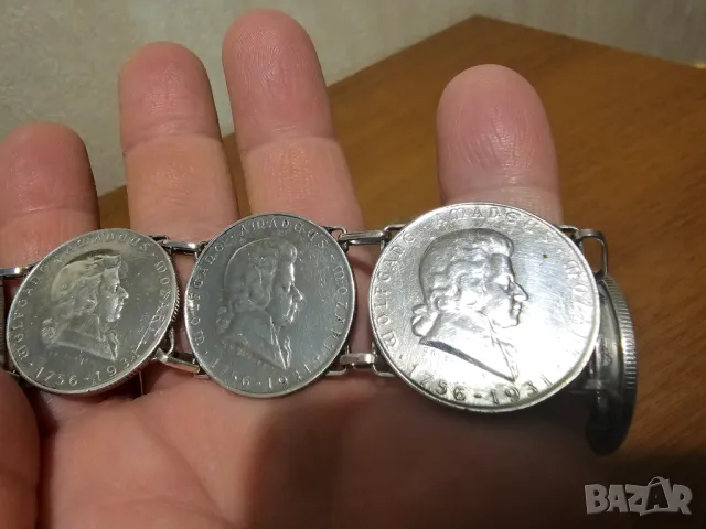 Старинна солидна сребърна гривна Австрийски шилинг 1931 г - старинна майсторска изработка сребро, снимка 3 - Гривни - 50208582