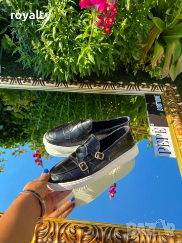 Мъжки обувки с верижки Black, снимка 2 - Маратонки - 52280778