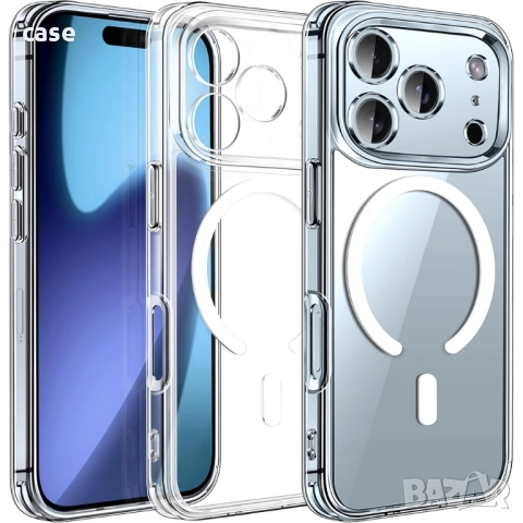 iPhone 17 всички модели MagSafe case,калъф с протектор около камерите Нови