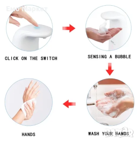 Автоматичен дозатор за сапун с пяна 250мл, снимка 3 - Други стоки за дома - 49520128