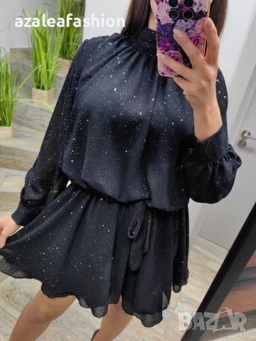 Рокля с бляскави частички, снимка 2 - Рокли - 52704721