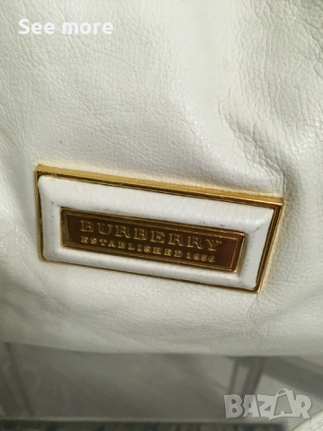BURBERRY Vintage чанта в бяло естествена кожа, снимка 3 - Чанти - 53375563