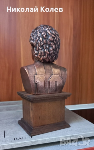 Бюст на Диего Марадона.Медна галванопластика, снимка 2 - Статуетки - 51583808