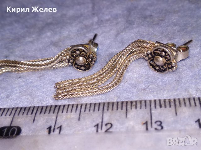 СТИЛНО РЕТРО ОРНАМЕНТИРАНИ АР НУВО СРЕБЪРНИ ОБЕЦИ СРЕБРО 925 МАЙСТОРСКА БИЖУТЕРСКА ИЗРАБОТКА 30782, снимка 10 - Обеци - 40552650