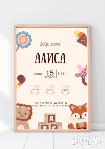 Бебешки визитки, карти за наричане, покани, снимка 10 - Други - 48885691