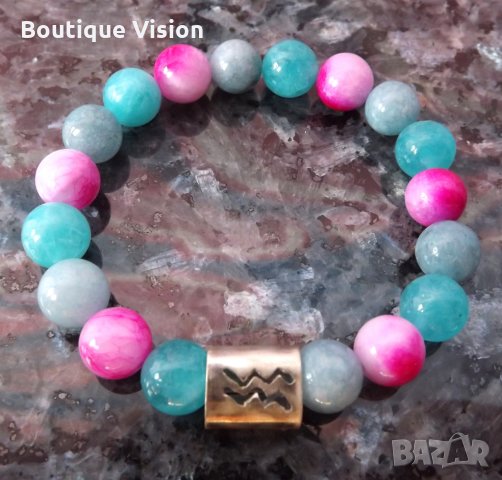 Ново! ГРИВНИ - ЗОДИИ от сребро 950 проба със скъпоценни и полускъпоценни камъни, снимка 11 - Гривни - 32958979