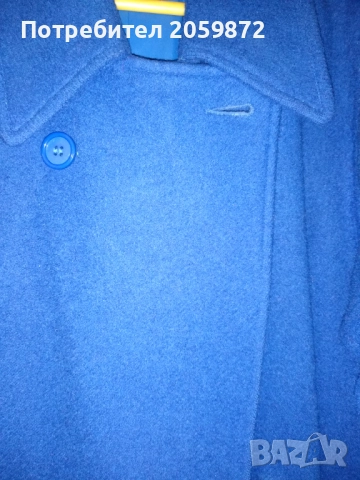 Палто синьо, вълнено