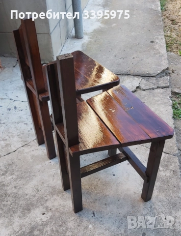 Два ръчно изработени дървени стола, снимка 7 - Столове - 51799120