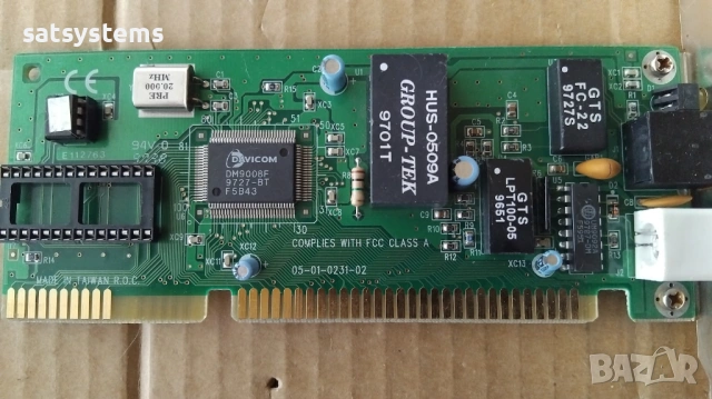 DAVICOM 05-01-0231-02 16-bit ISA Network Adapter Card , снимка 7 - Мрежови адаптери - 53404010