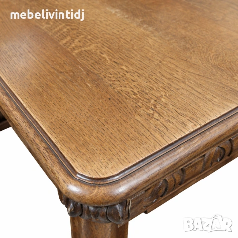 Антикварен трапезен комплект от масивен дъб, снимка 8 - Маси - 53558358
