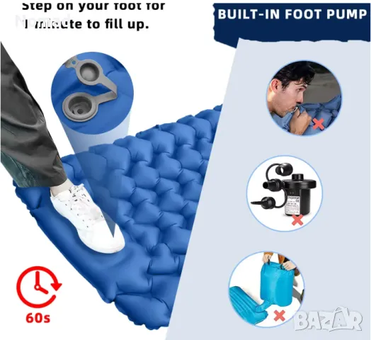 📢 -60% ПРОМО – Ултралеко надуваемо шалте / дюшек за трекинг и къмпинг, снимка 6 - Надуваеми легла - 49204434