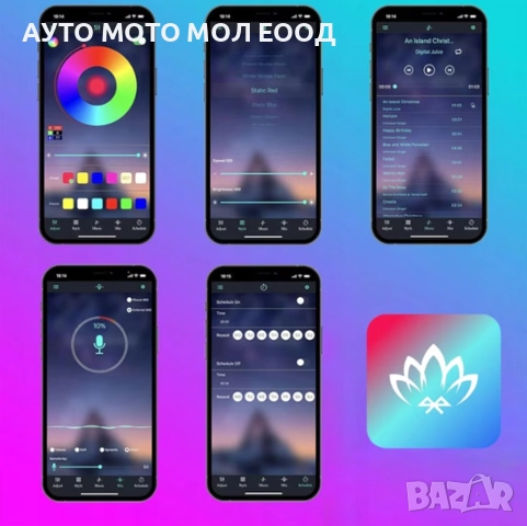 LED RGB лента за интериорно осветление на автомобил с дължина 6 метра., снимка 6 - Аксесоари и консумативи - 52324926