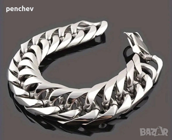 Масивна гривна от неръждаема стомана 23см