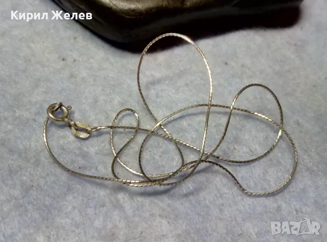 НЕЖНО ИТАЛИАНСКО СРЕБЪРНО КОЛИЕ СРЕБРО 925 ITALY с БЯЛА ПОЗЛАТА 47568