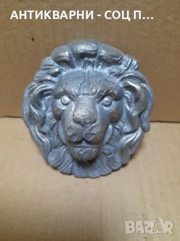 Стар Бронзов Орнамент Лъвка Глава За Врати Порти Тегло 0.500кг.