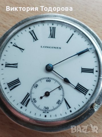 Сребърен джобен часовник Longines , снимка 1 - Антикварни и старинни предмети - 40801346
