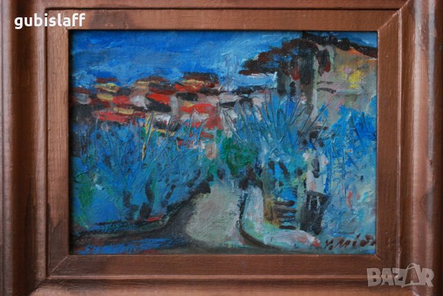 Стара картина, Пейзаж от В. Търново, Вельо Митев, снимка 2 - Картини - 32378979