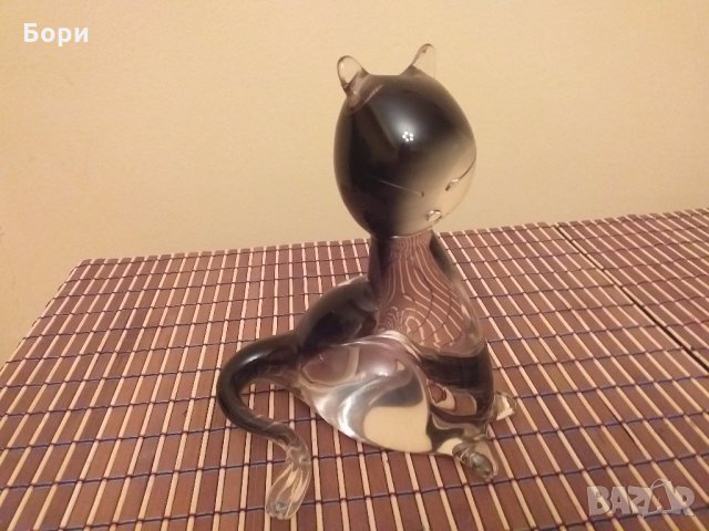 Сувенир стъклена котка 19см, снимка 6 - Статуетки - 27226213