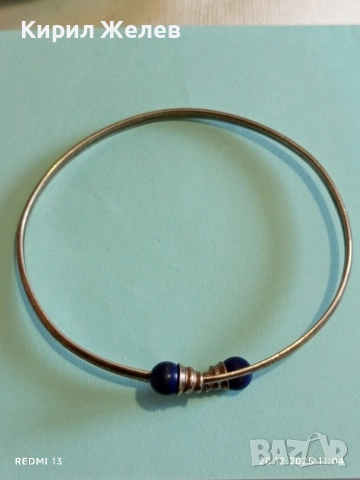 ВИНТИДЖ СРЕБЪРНА ГРИВНА с ЛАЗУЛИТ РЕТРО АРТ БИЖУ 52477, снимка 6 - Гривни - 52855593