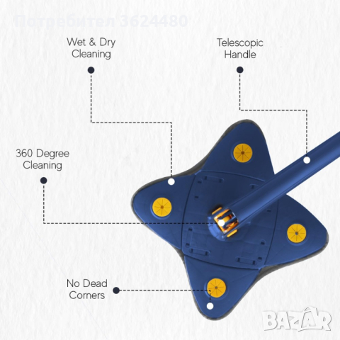 Моп за под с вградена изстисквачка , снимка 10 - Мопове, кофи, четки и метли - 44866024