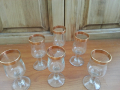 Стъклени чаши чашки златен кант, снимка 4