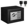 Сейф с ключ и комбинация, 17x17x23 см, черен, снимка 1