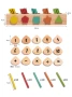 Монтесори математическа игра с цветни пръчици и дървени плочки, снимка 7