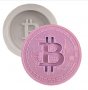 Bitcoin Биткойн монета силиконов молд форма фондан шоколад гипс декор, снимка 1 - Форми - 33021873