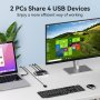 USB 3.0 превключвател 2 входа - 4 изхода, поддържа 2 компютъра, споделят 4 USB порта, снимка 3