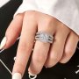 SweetJewКомплект сребърни сватбени пръстени за жени с кубичен цирконий, снимка 5