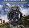 мъжки часовник 8в1 TACTICAL MILITARY SURVIVAL паракорд компас запалка, снимка 2