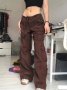 Дамски панталони с много джобове, свободни ежедневни дънкови панталони с ниска талия, 3цвята - 023, снимка 1 - Панталони - 39318561