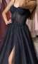 Дълга черна бална рокля, снимка 1 - Рокли - 44111653