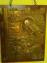 Красива Стара Медна Декоративна Картина върху  Дърво , Медно Пано-, снимка 1