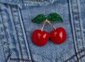 Стилна брошка "Черешки"- CHERRY Brooch, снимка 6