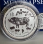 Сребро серия 2 Лунар 1/2 OZ половин унция 2019 Прасенце Perth Mint, снимка 1