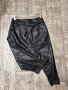 Черен с етикета модерен  кожен висока талия естествена кожа панталон тип потур потури , снимка 5