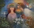 Сули Сеферов -Аркадия (Празник) 2011 година маслена картина, снимка 2