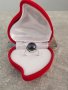 Сребърен пръстен с перла в луксозна кутия, снимка 3