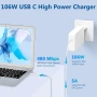 100 W USB C бързо зарядно устройство, съвместимо с Mac Book Pro 16 15 14 инча, съвместимо с Mac Book, снимка 2