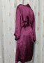 L/XL Сатенен халат бордо в каре, снимка 3