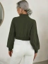Зелена блуза с плетеници, снимка 2