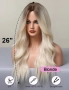 Светло руса омбре перука с тъмни корени на път, снимка 3